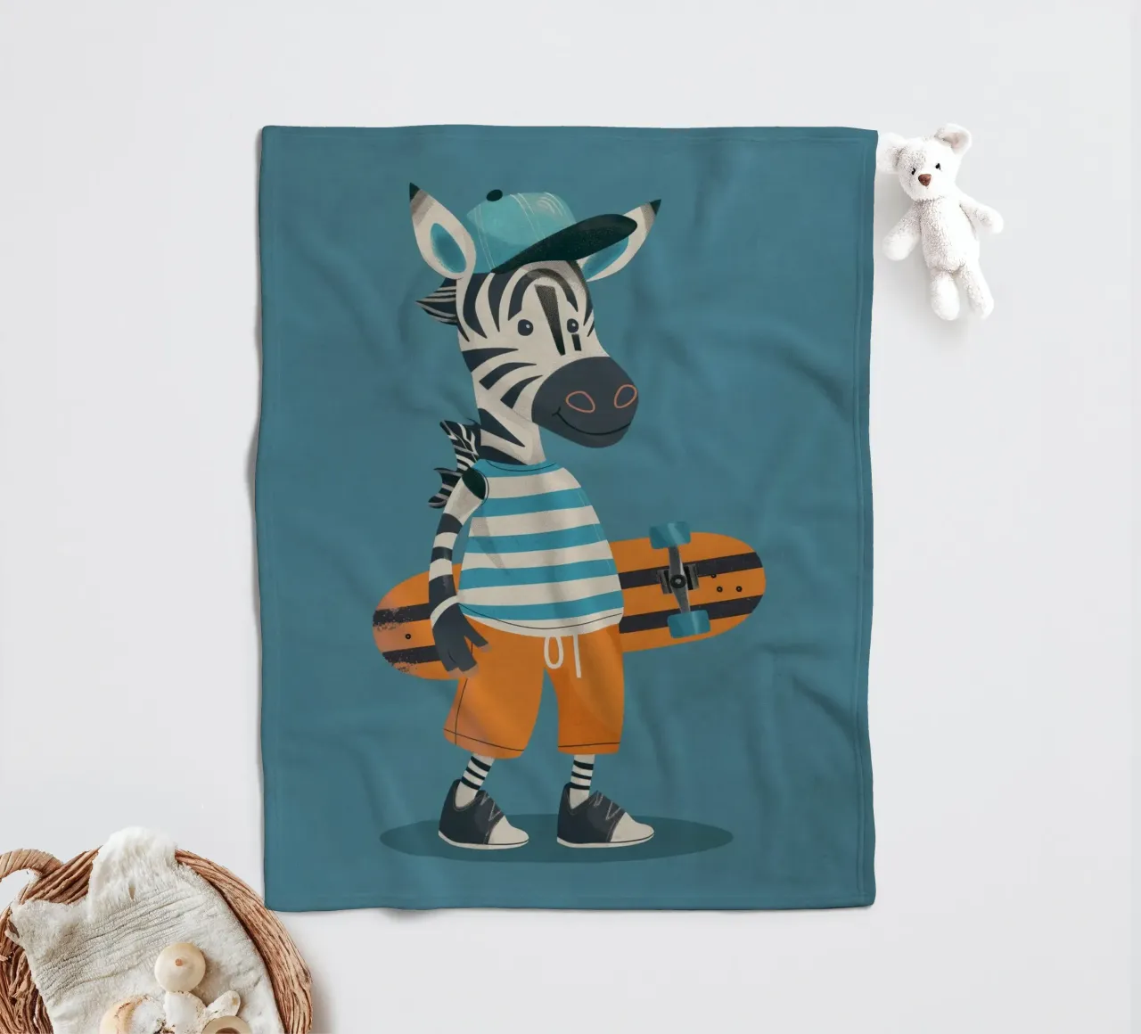 Boho Nursery 6 Zebra coperta in pile da Boho Print Collection