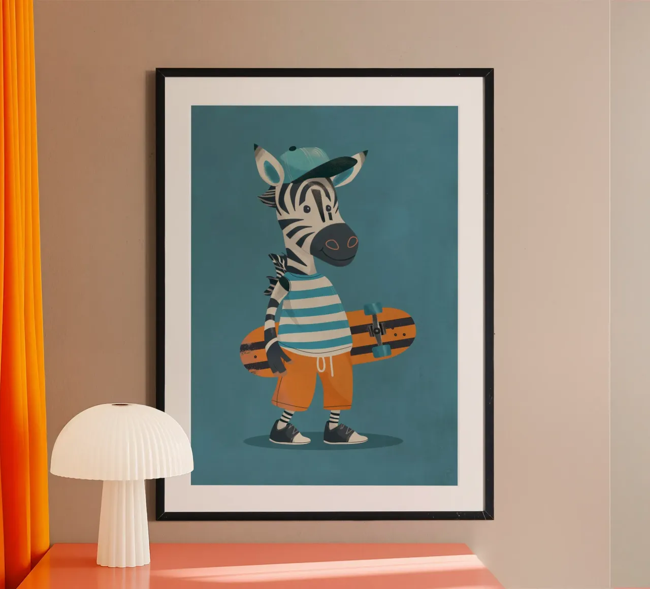 Boho Nursery 6 Zebra poster con telaio in plastica da Boho Print Collection