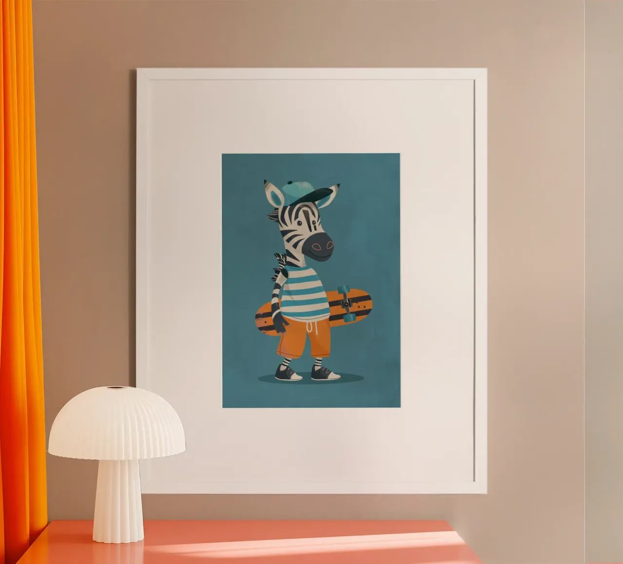 Boho Nursery 6 Zebra poster con telaio in plastica da Boho Print Collection