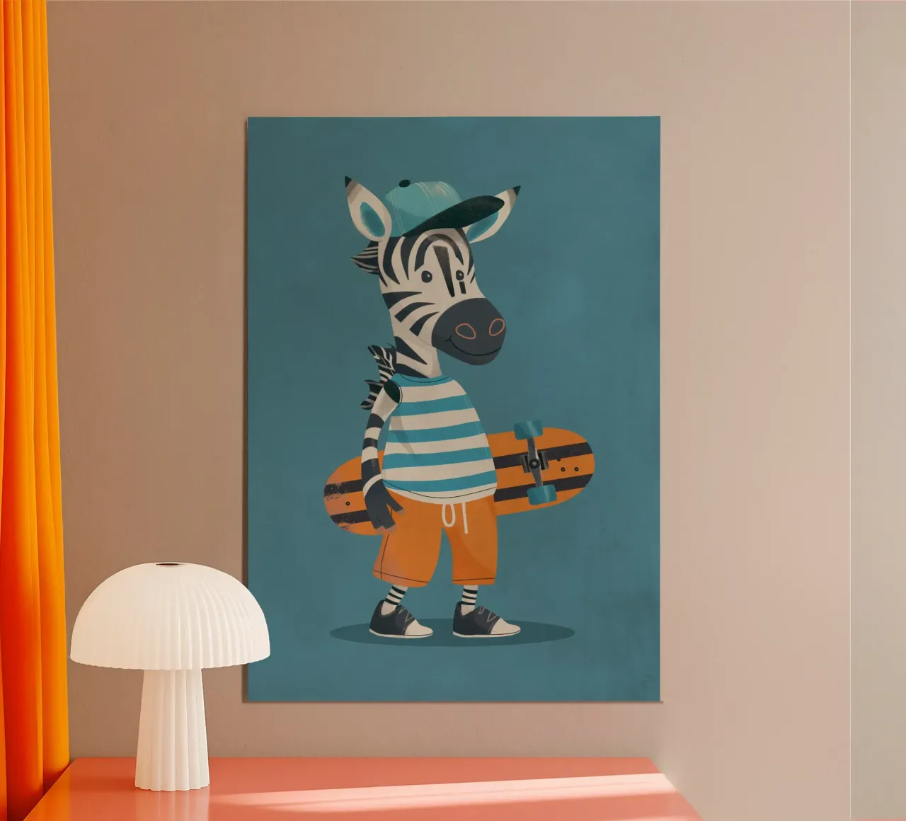 Boho Nursery 6 Zebra poster con telaio in plastica da Boho Print Collection