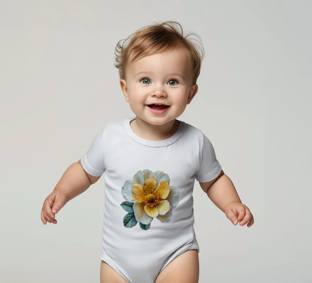 Globeflower 3 body neonato maniche corte da Bold Blooms