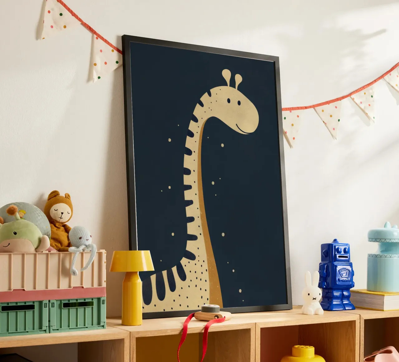 Boho Nursery 7 Dinosaur 1 poster con telaio in plastica da Boho Print Collection