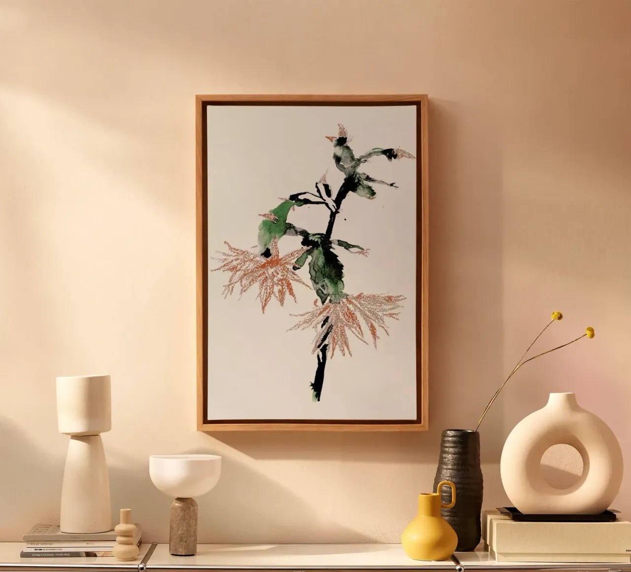 Cactus canvas met Baklijst van Céleste Hollak