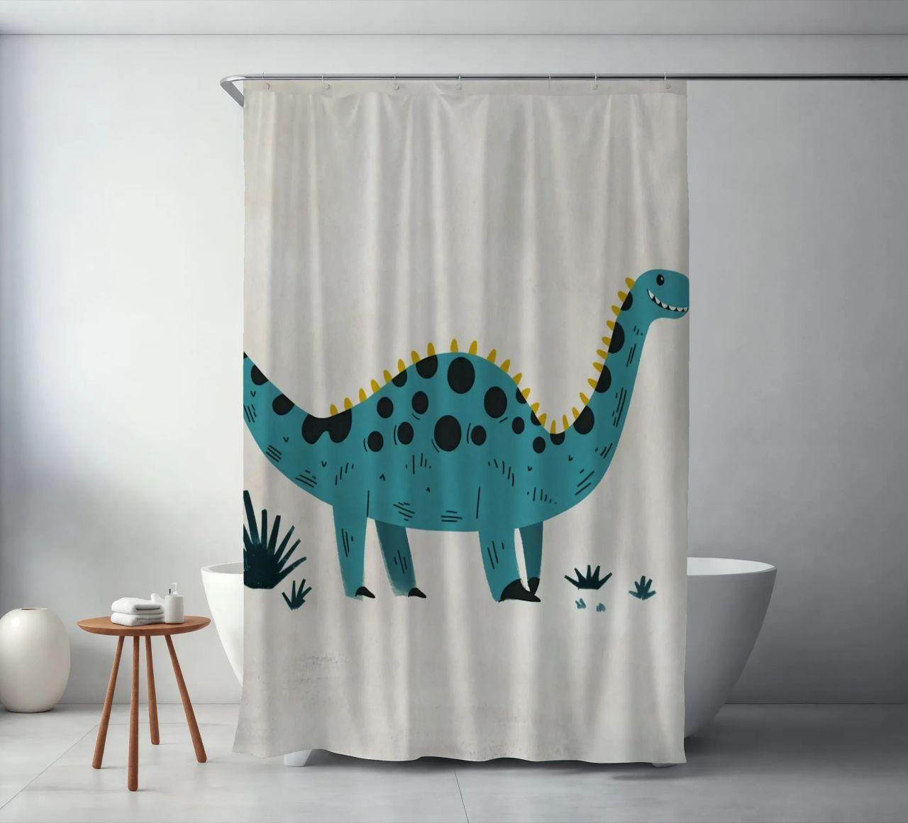Boho Nursery 8 Dinosaur 2 cortina de baño de Boho Print Collection