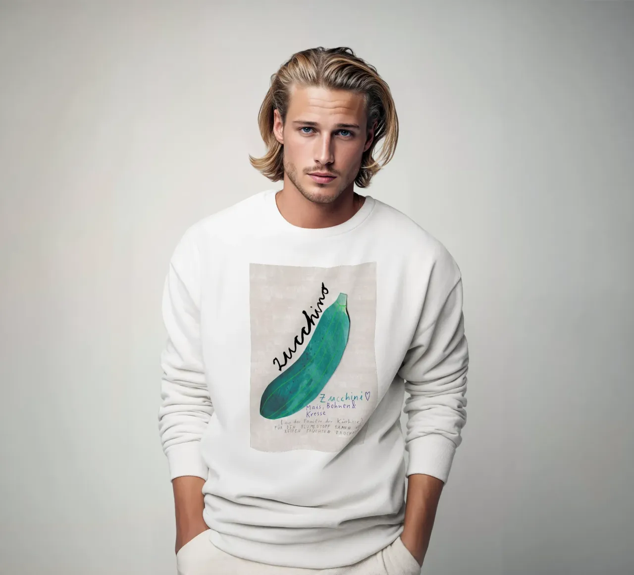 Zucchini sweatshirt by Rinah Lang