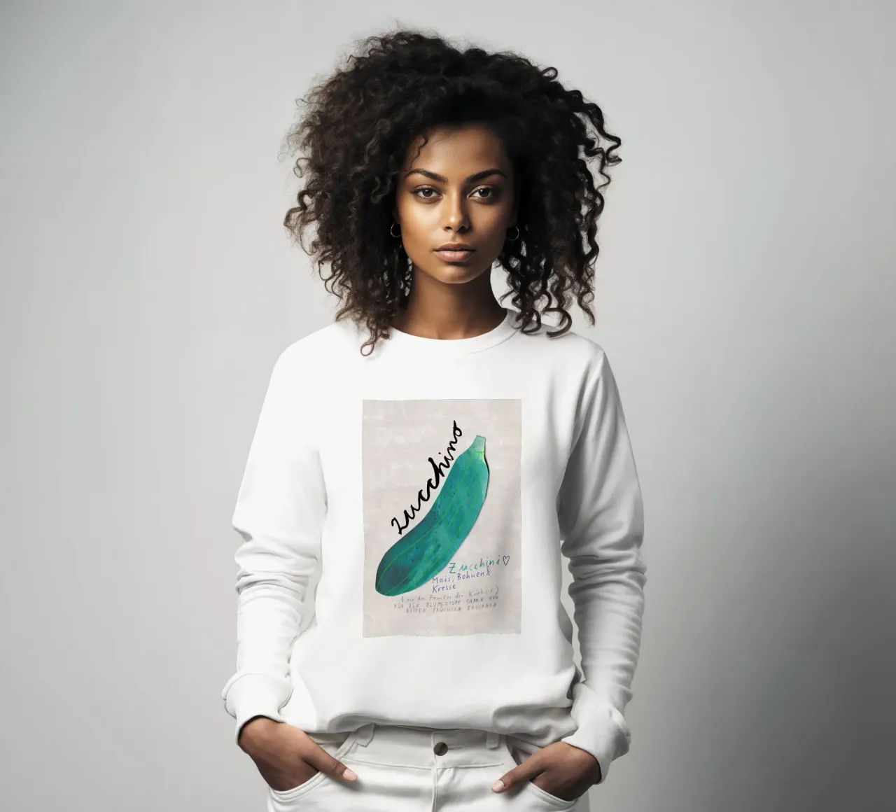 Zucchini sweatshirt by Rinah Lang
