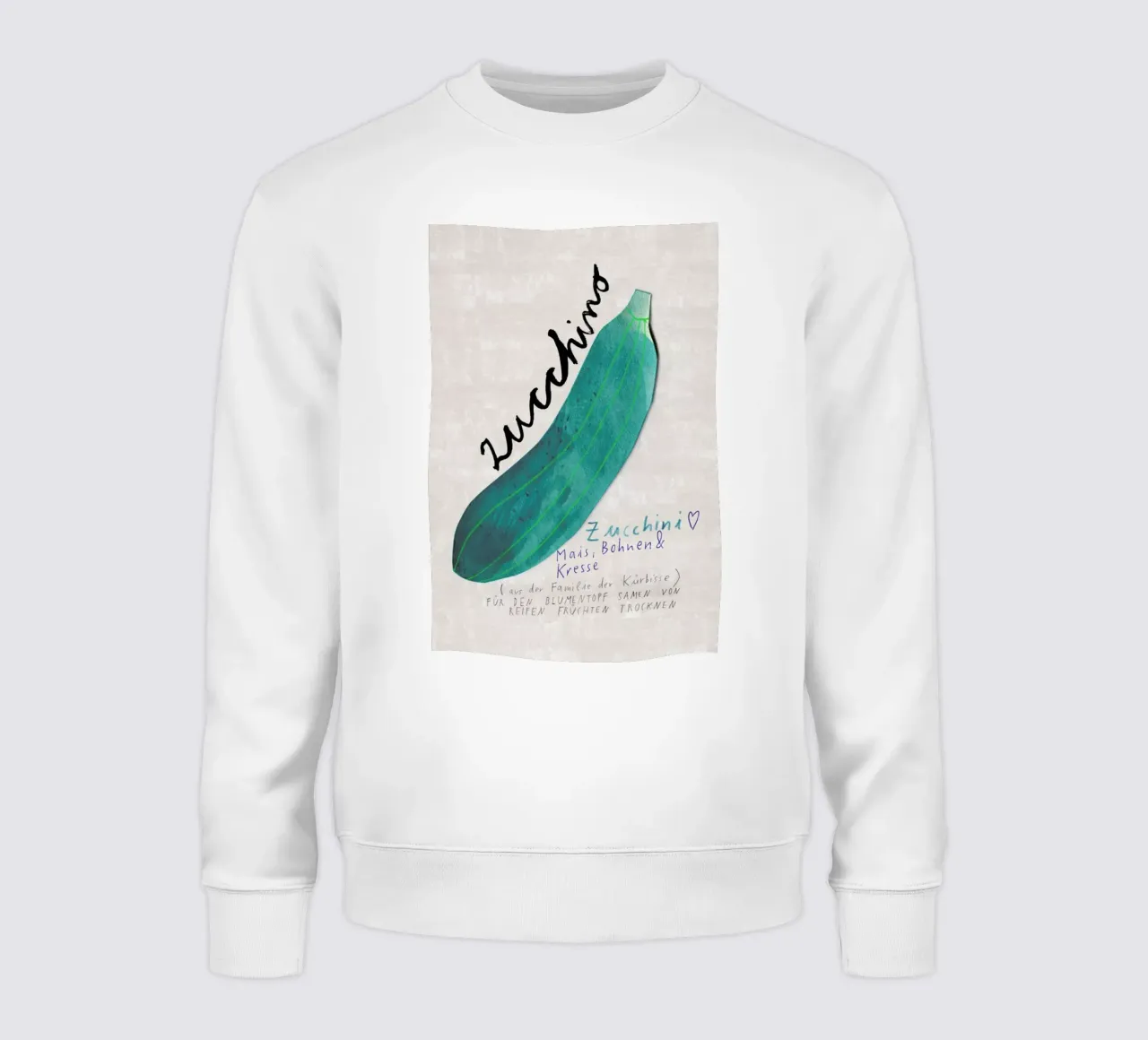 Zucchini sweatshirt by Rinah Lang