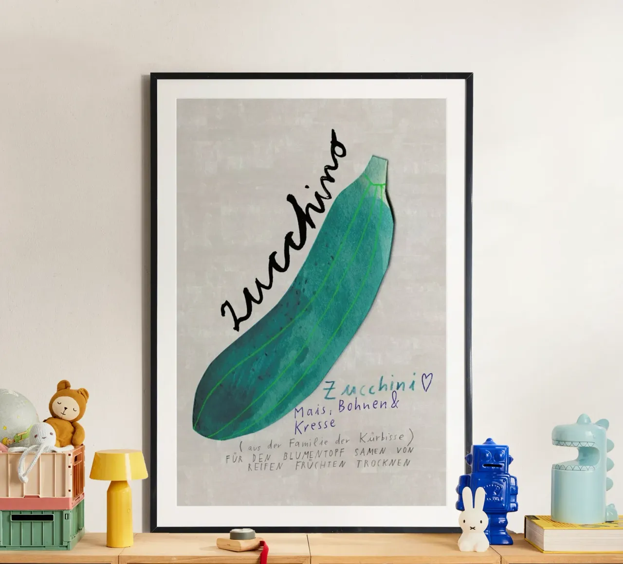 Zucchini poster con telaio in plastica da Rinah Lang