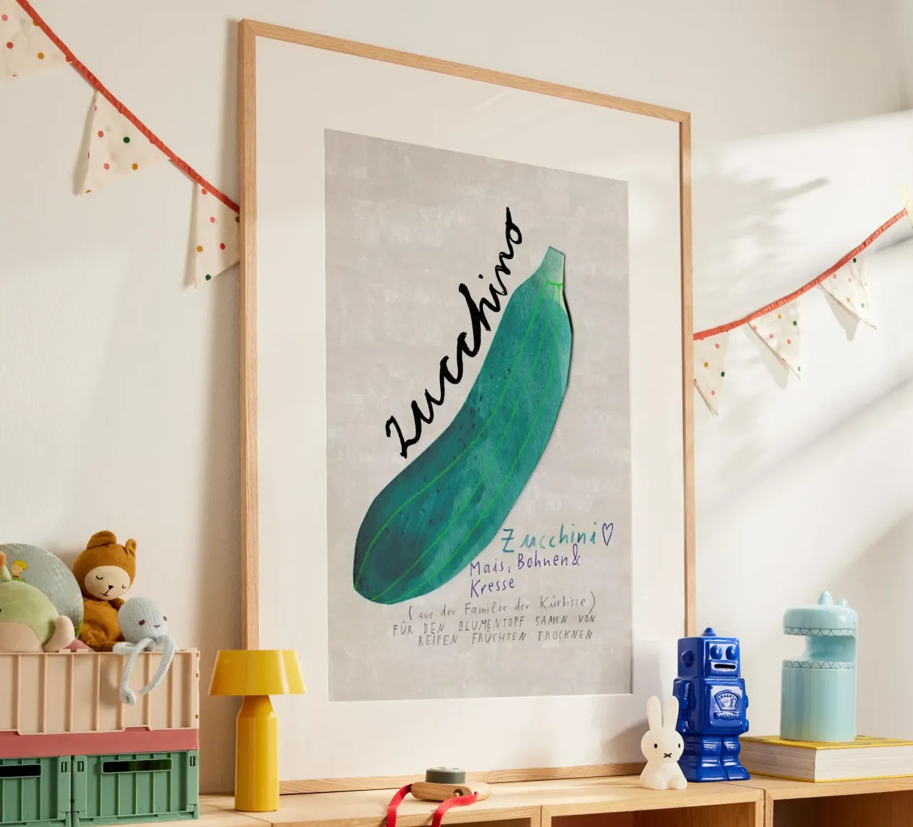 Zucchini poster con telaio in plastica da Rinah Lang
