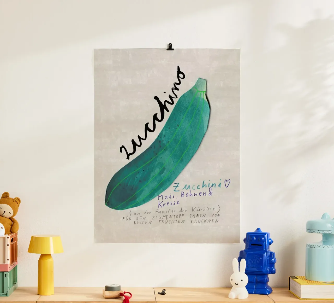 Zucchini poster con telaio in plastica da Rinah Lang