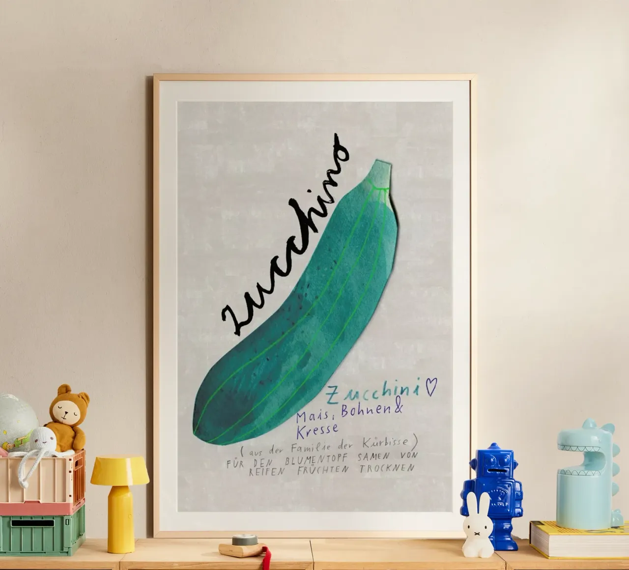 Zucchini poster con telaio in plastica da Rinah Lang