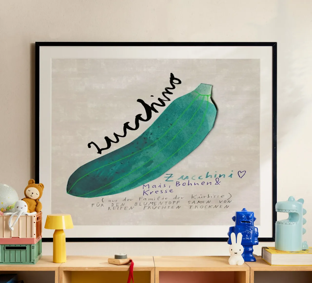 Zucchini poster con telaio in plastica da Rinah Lang