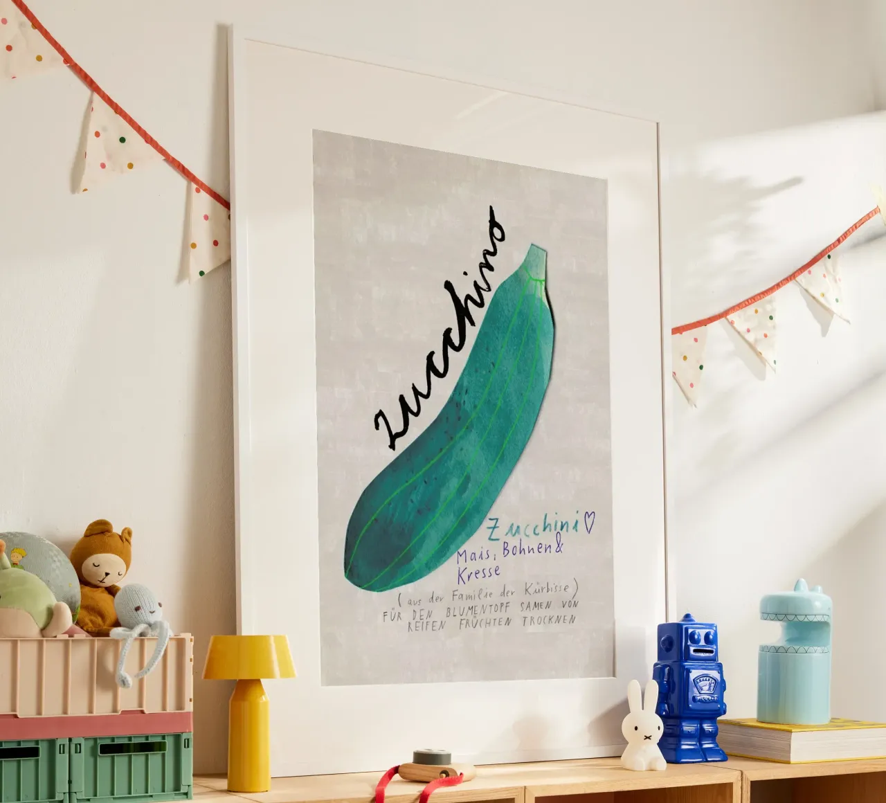 Zucchini poster con telaio in plastica da Rinah Lang