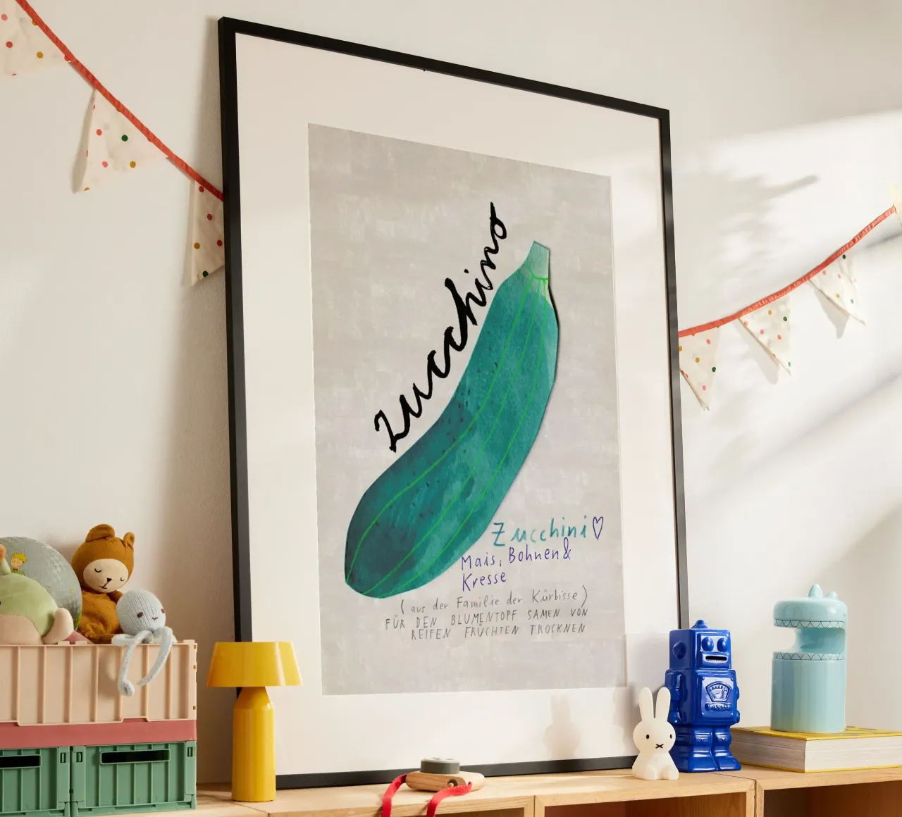 Zucchini poster con telaio in plastica da Rinah Lang