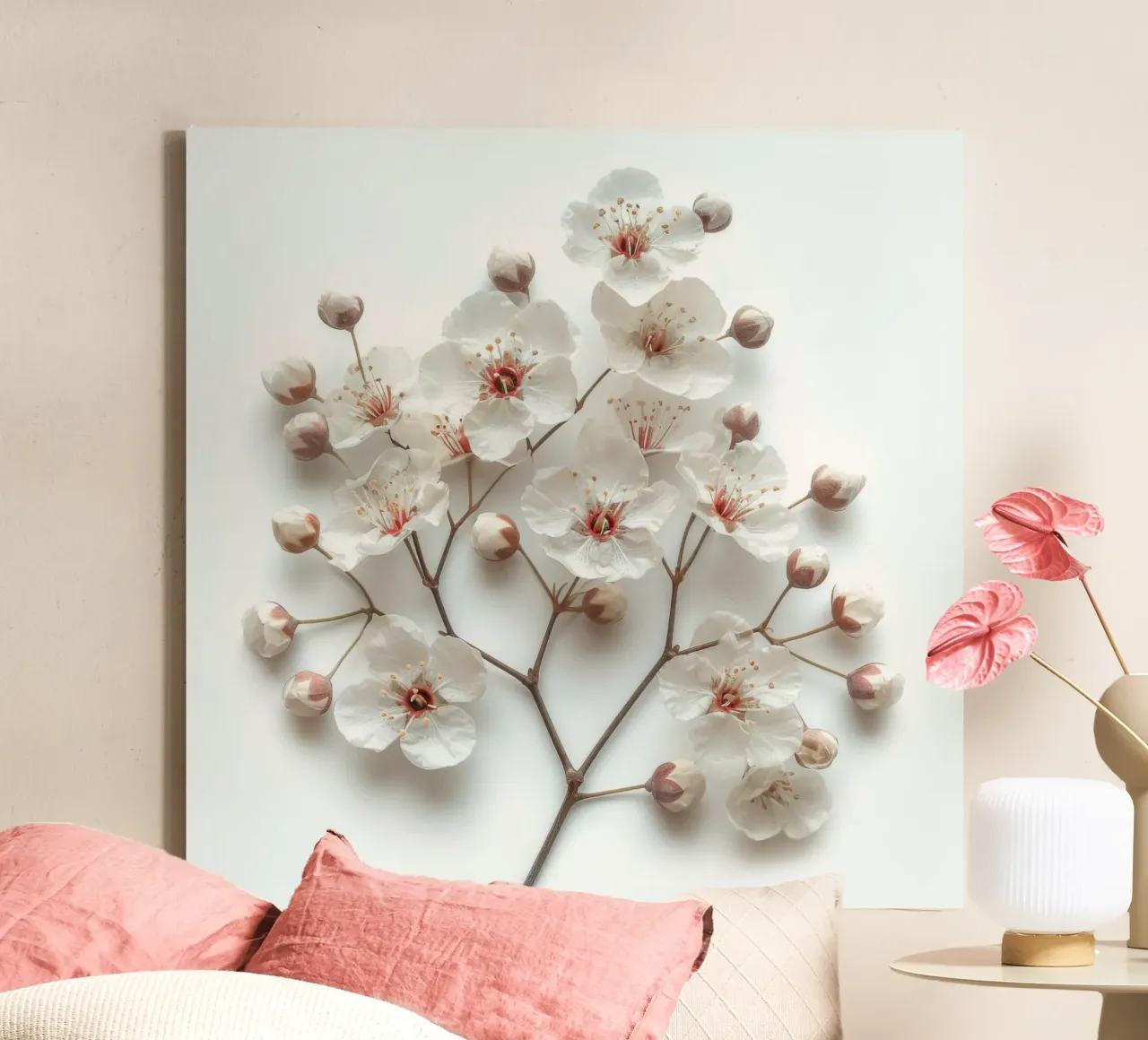 Gypsophila Babys Breath Fiore 3 tela con Cornice a cassetta da Bold Blooms