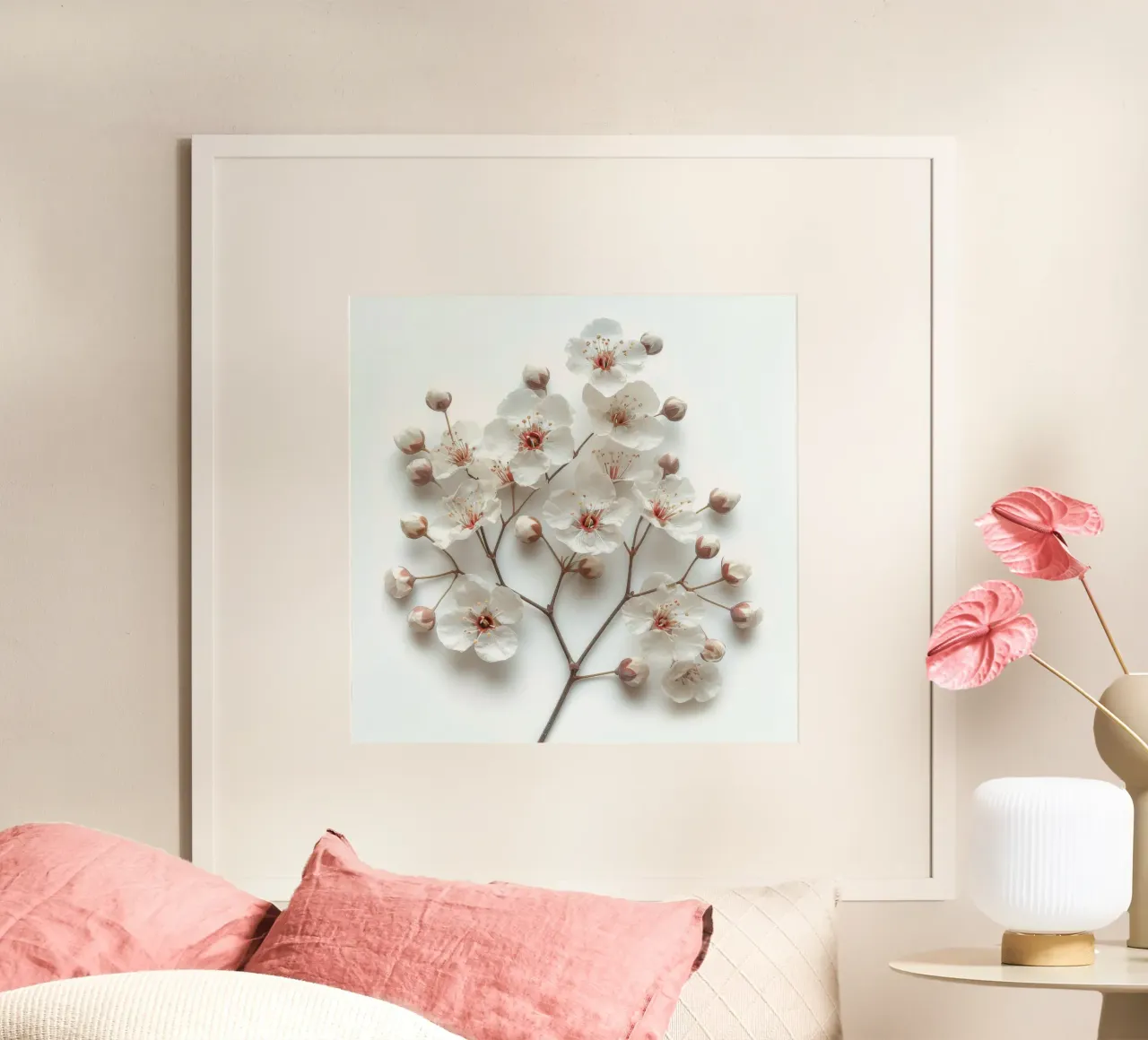 Gypsophila Babys Breath Fiore 3 poster con telaio in plastica da Bold Blooms