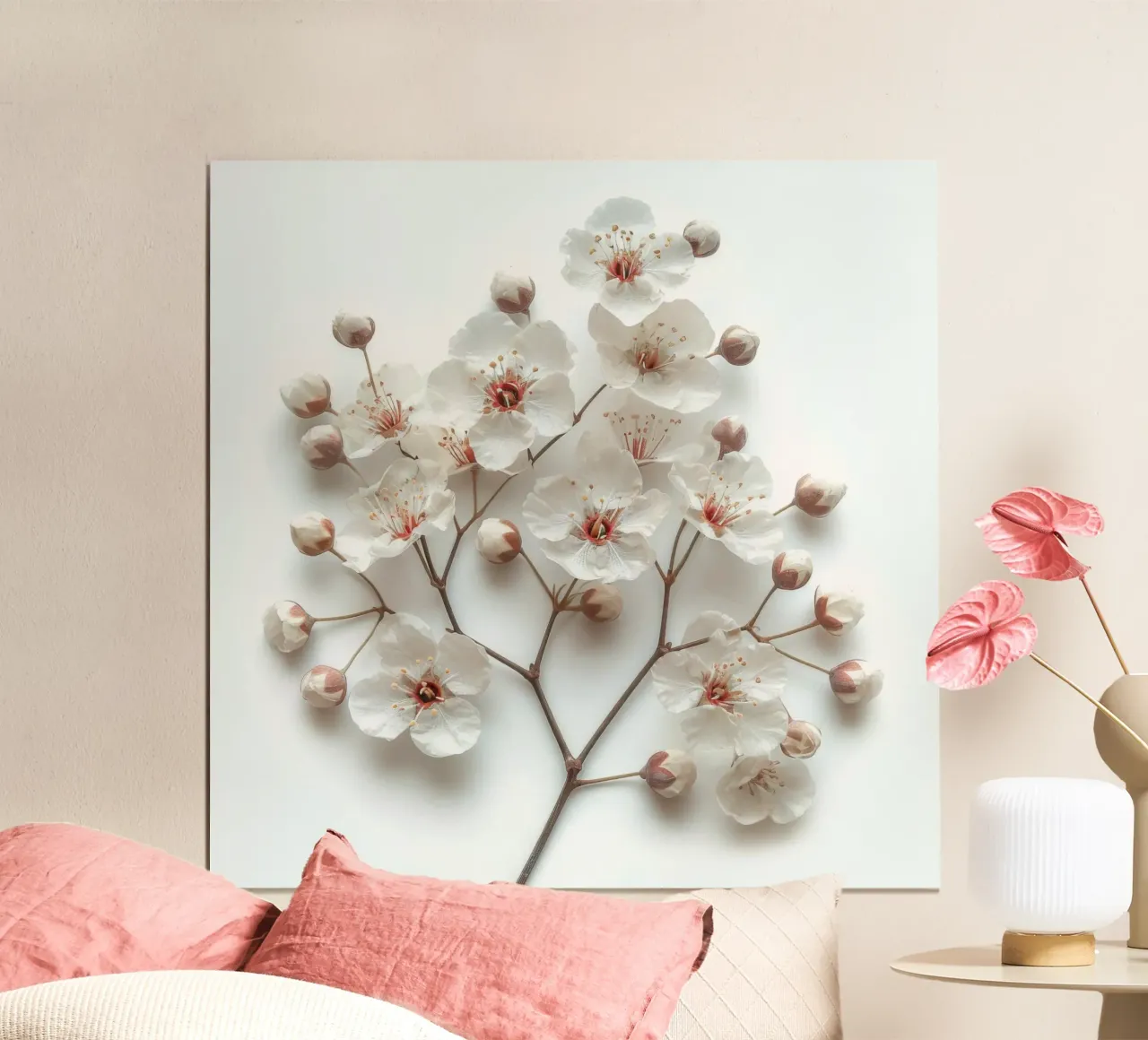 Gypsophila Babys Breath Fiore 3 poster con telaio in plastica da Bold Blooms