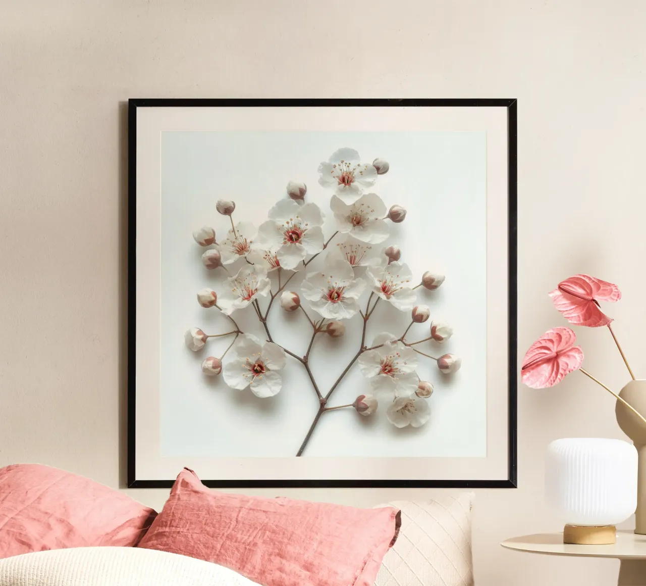 Gypsophila Babys Breath Fiore 3 poster con telaio in plastica da Bold Blooms