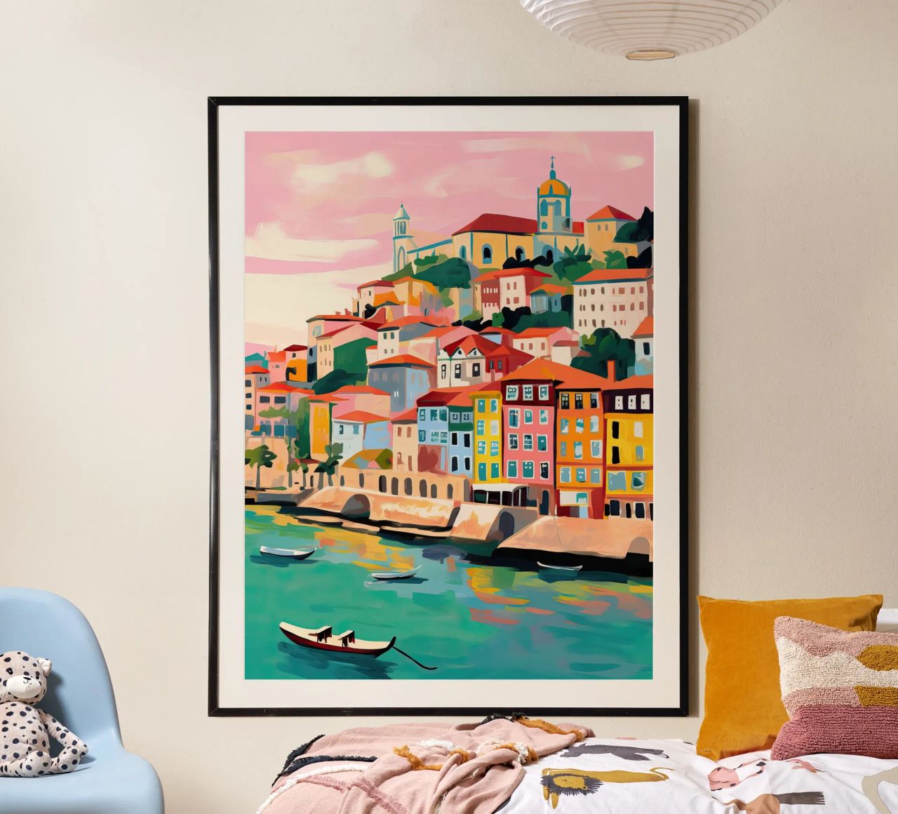 Porto, Portugal, Bateaux côtiers, Travel Art poster de Peaches Art Prints