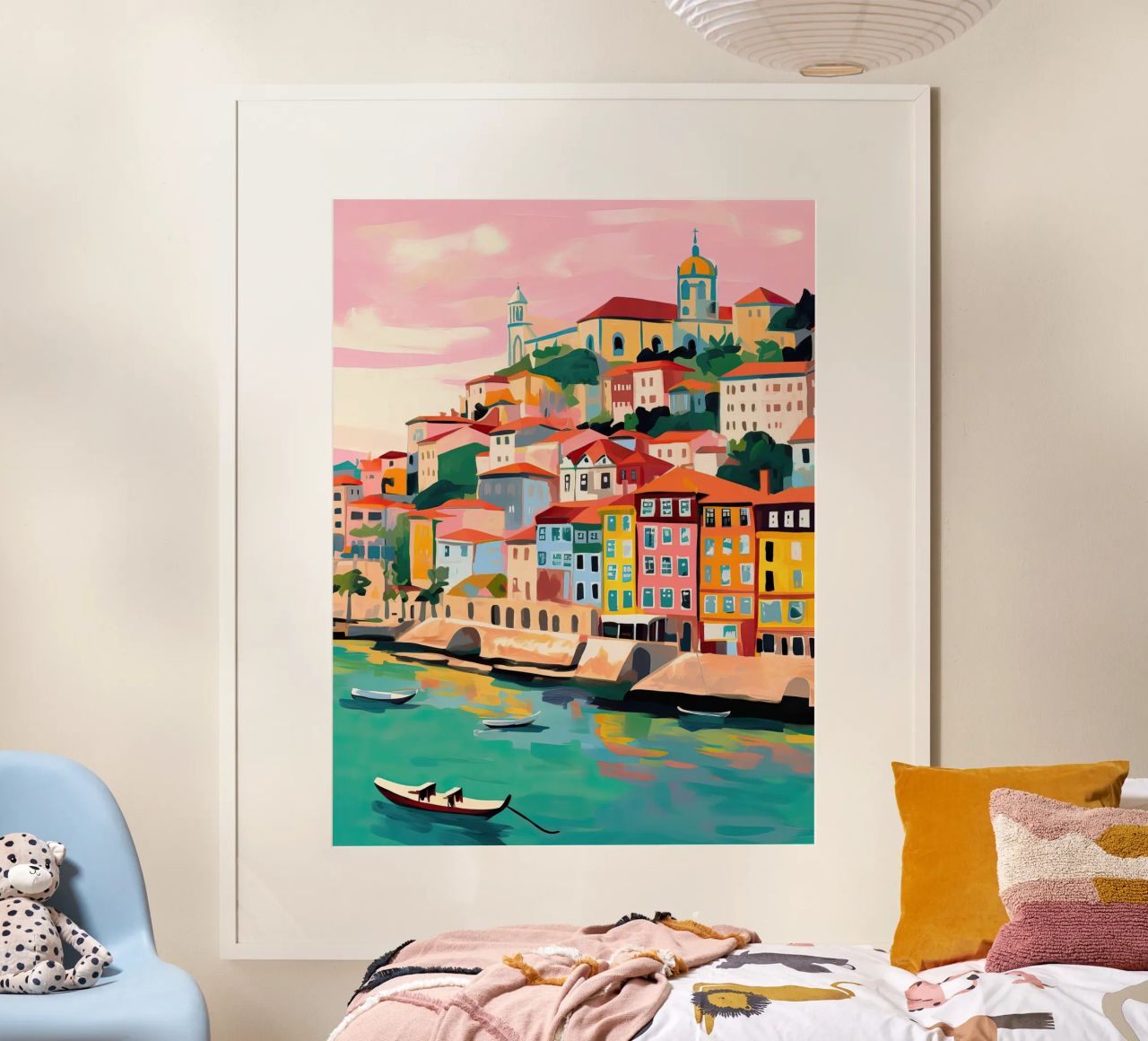 Porto, Portugal, Bateaux côtiers, Travel Art poster de Peaches Art Prints
