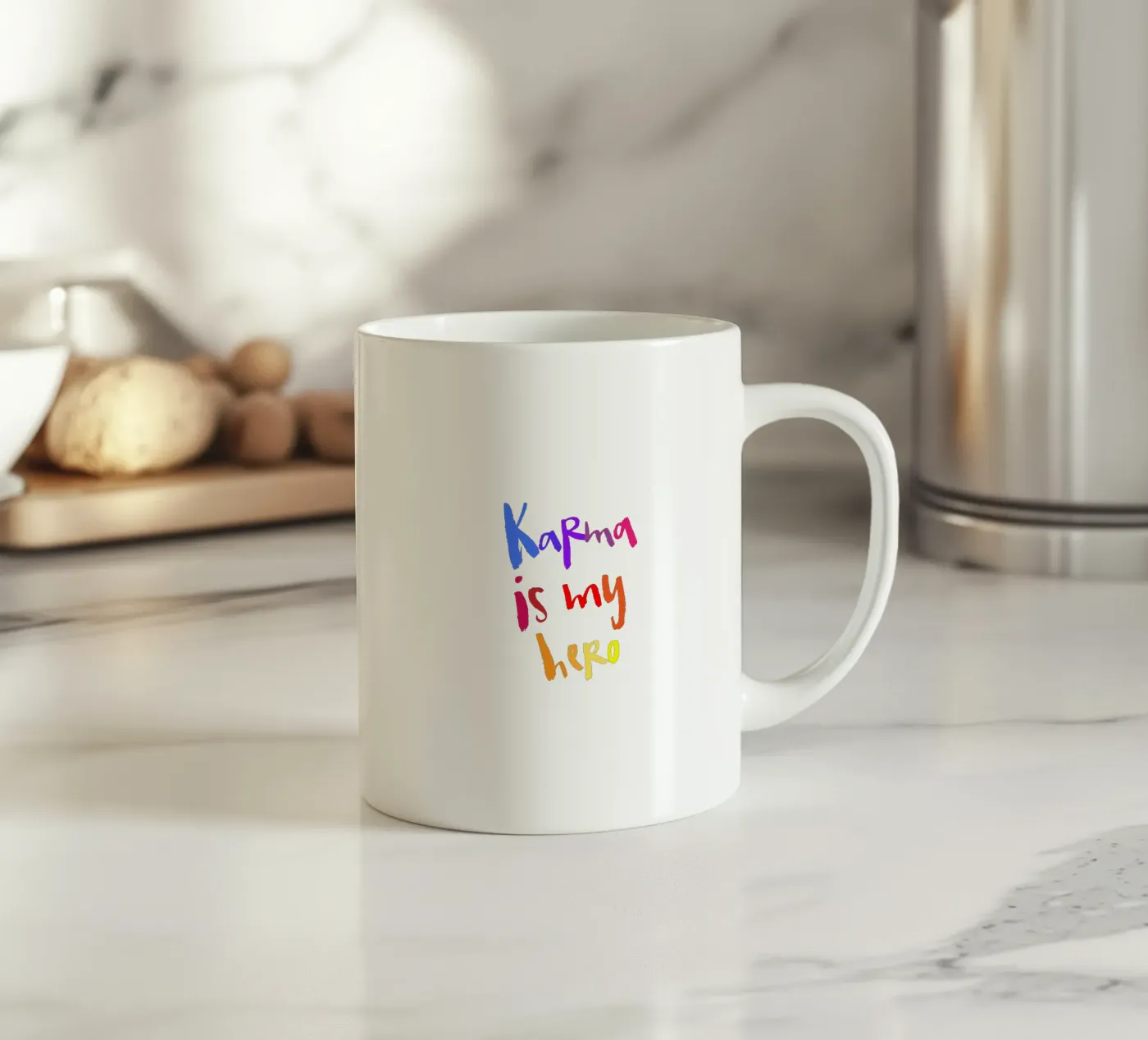 Karma ceramic mug by Brushmeetspaper
