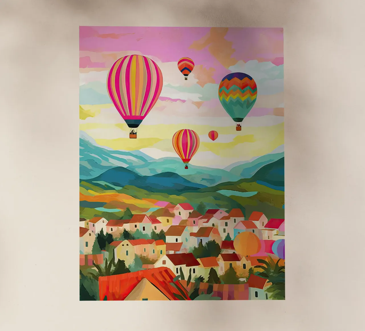 Cappadocia, Turchia, Viaggio con le mongolfiere pellicola backlit da Peaches Art Prints