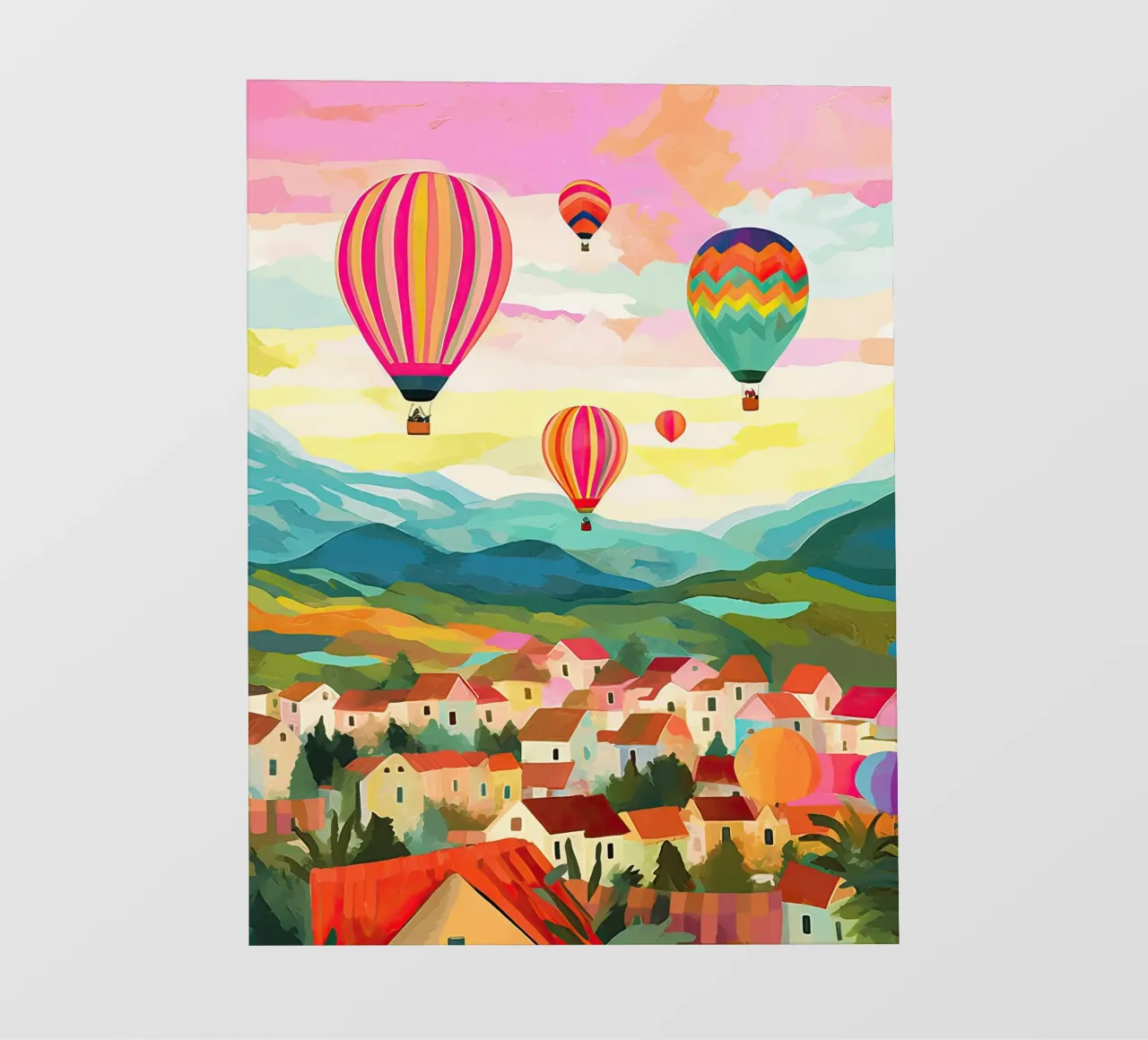 Cappadocia, Turchia, Viaggio con le mongolfiere pellicola backlit da Peaches Art Prints