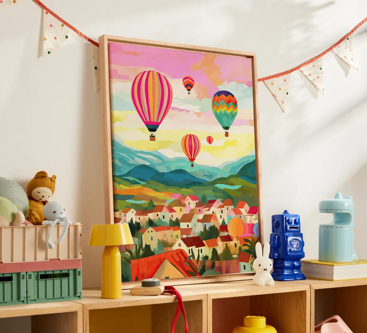Cappadocia, Turchia, Viaggio con le mongolfiere tela con Cornice a cassetta da Peaches Art Prints