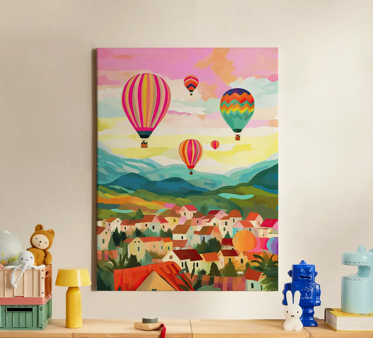 Cappadocia, Turchia, Viaggio con le mongolfiere tela con Cornice a cassetta da Peaches Art Prints