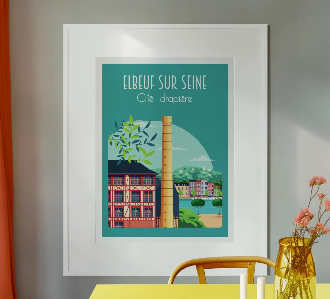Elbeuf sur Seine poster con telaio in plastica da Raphaël Delerue