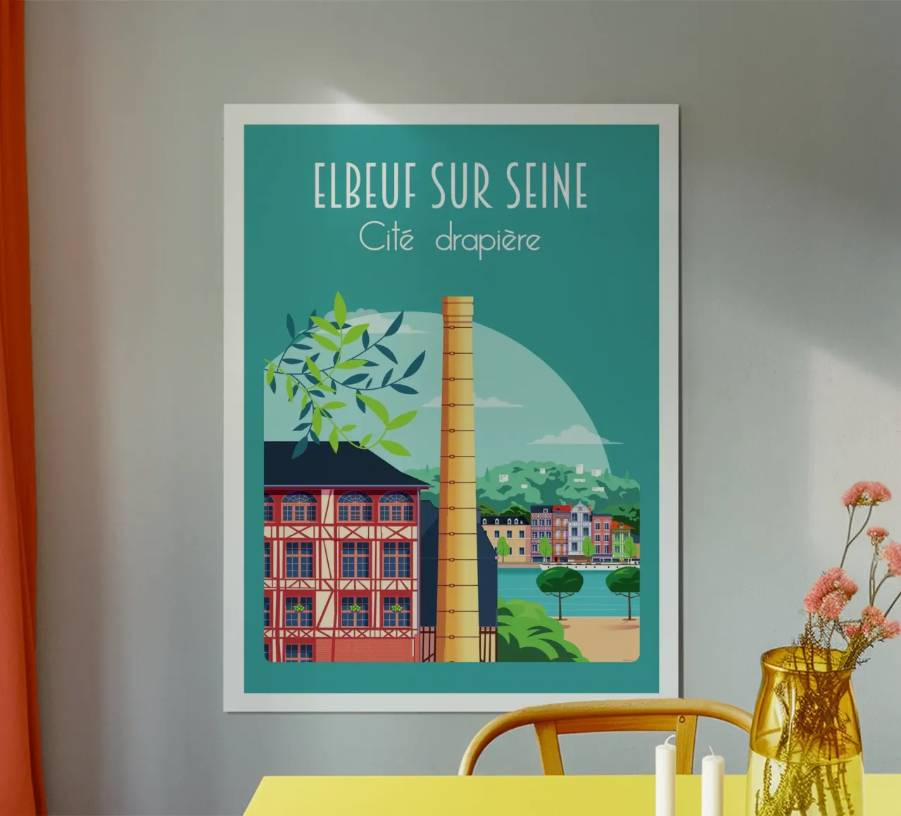 Elbeuf sur Seine poster con telaio in plastica da Raphaël Delerue