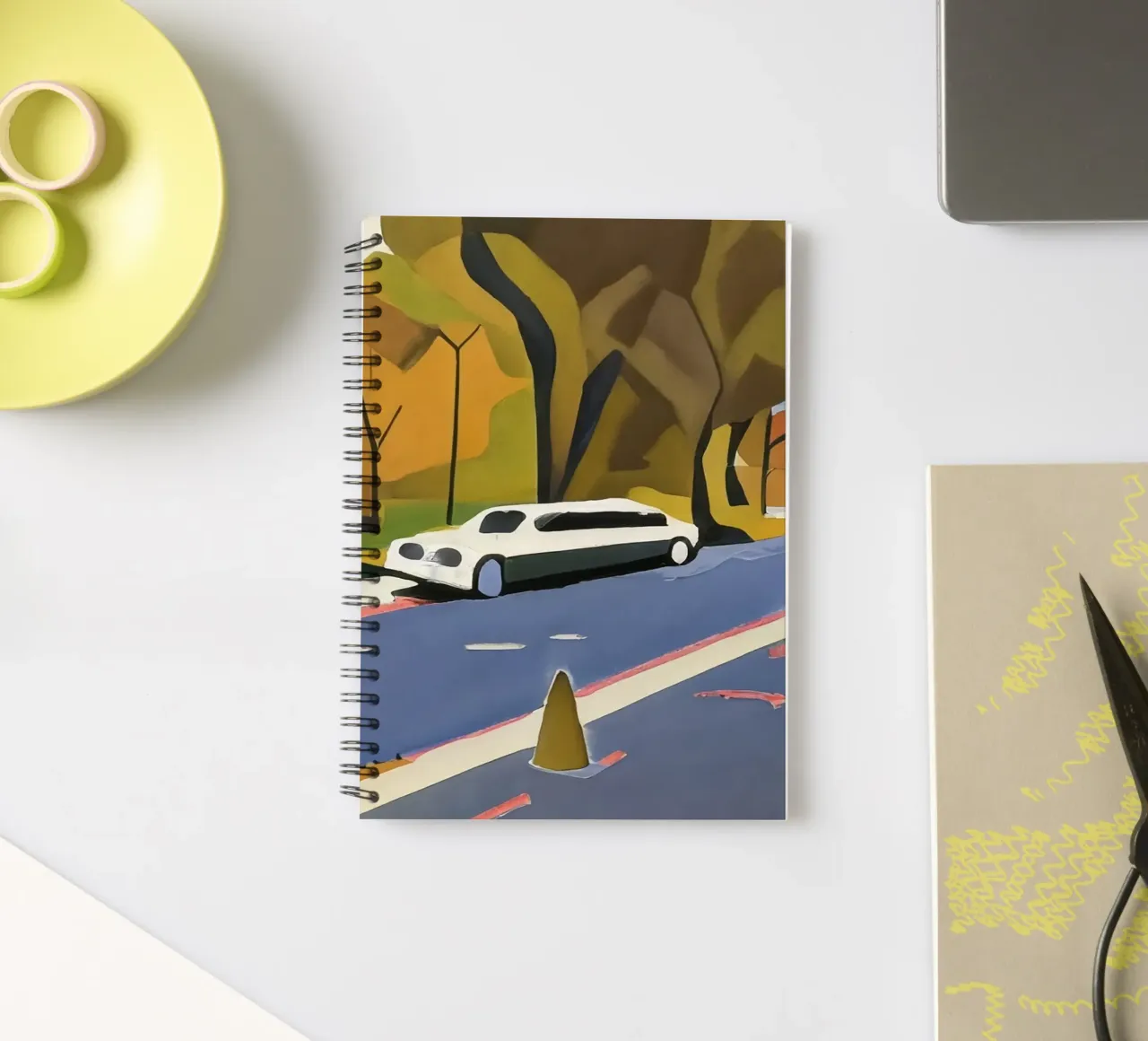 Stretch-Limousine_1 spiral notebook by Impressionismus by LK