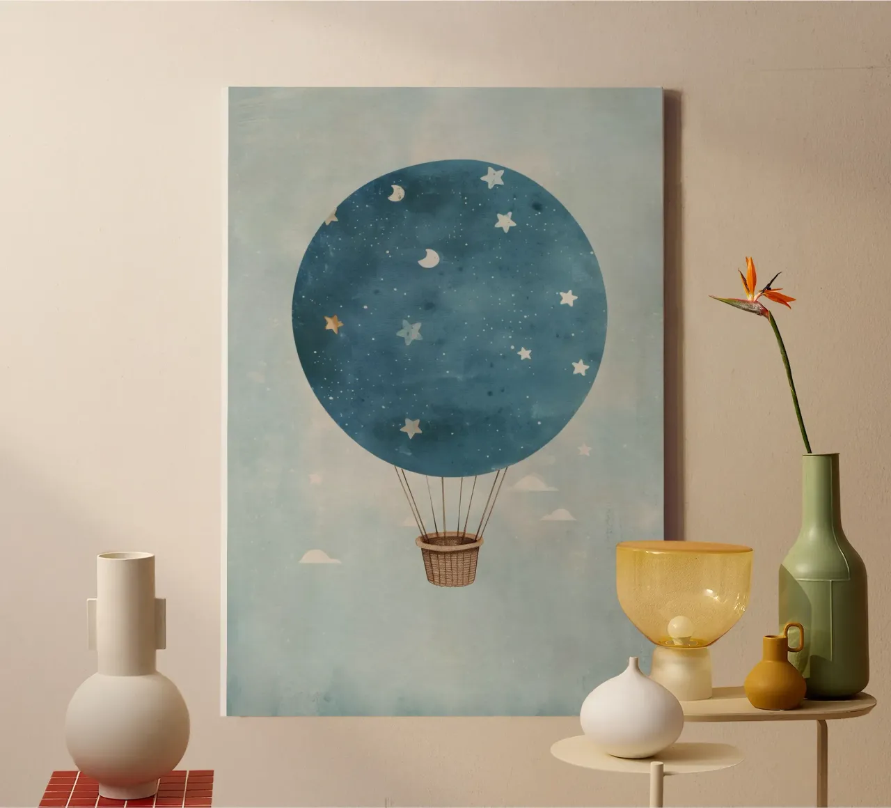 Boho Nursery 11 Balloon tela con Cornice a cassetta da Boho Print Collection