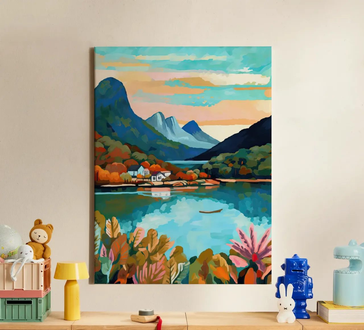 Cradle Mountain, Dove Lake, Australië, Reisverhalen canvas met Baklijst van Peaches Art Prints