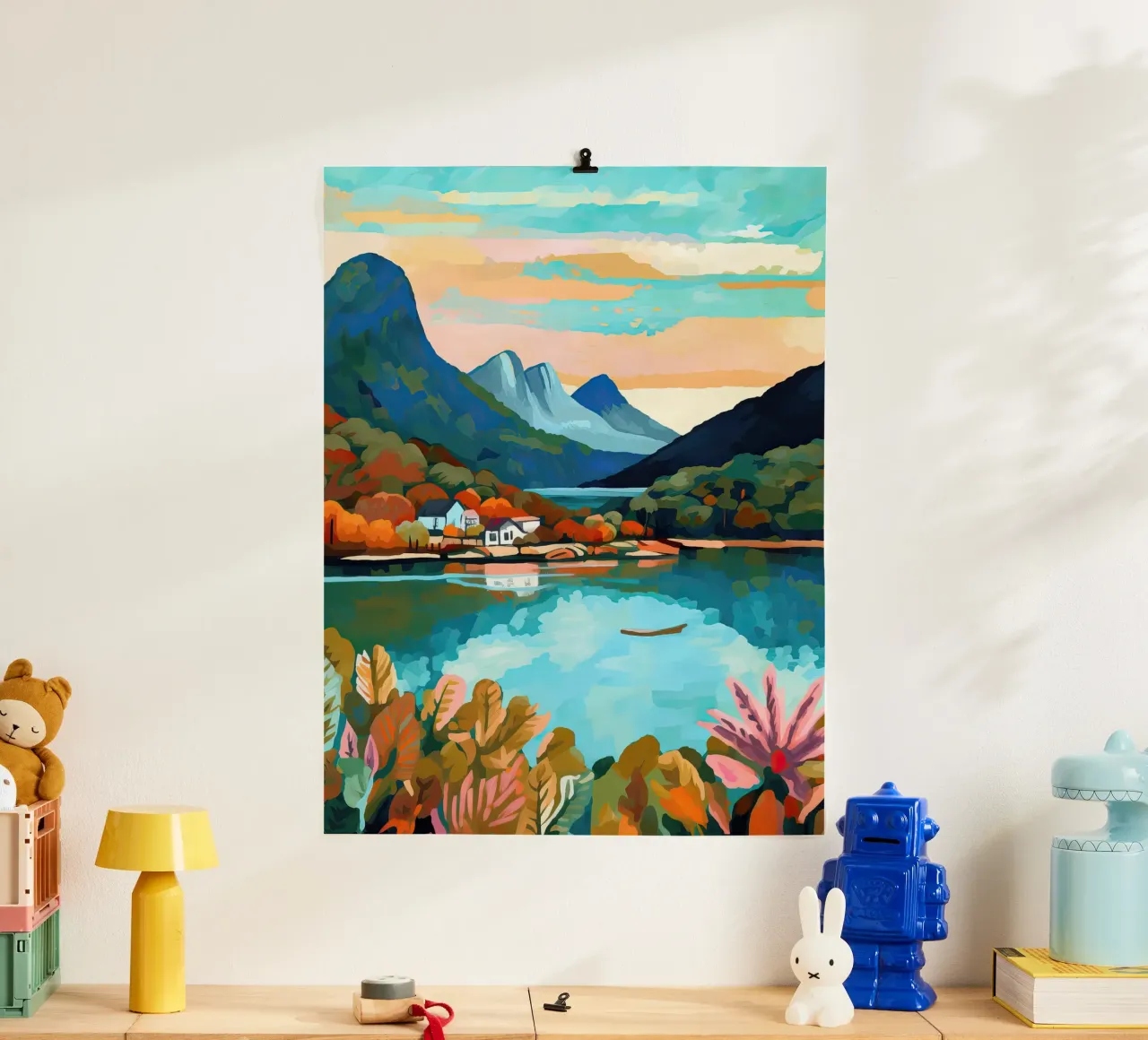 Cradle Mountain, Dove Lake, Australia, Arte di viaggio poster con telaio in alluminio da Peaches Art Prints