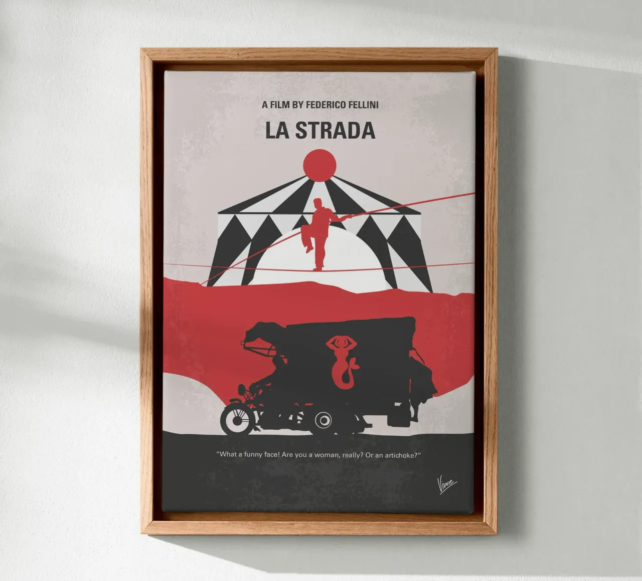 No1100 My La Strada minimal movie poster tela con Cornice a cassetta da Chungkong