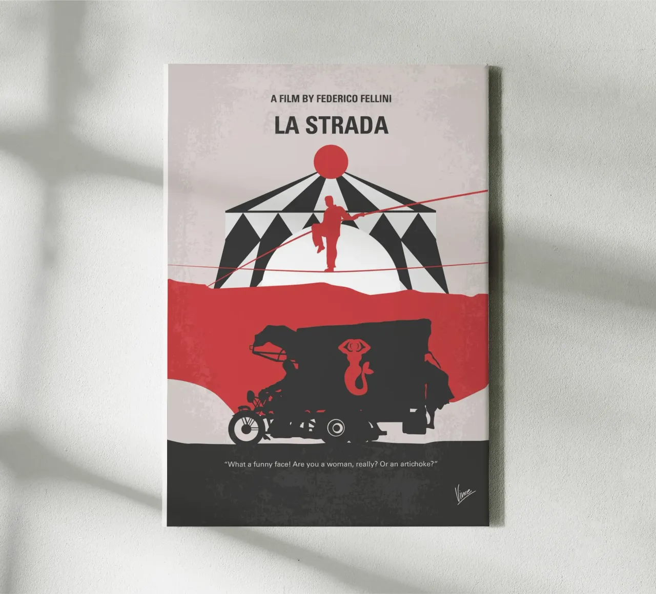 No1100 My La Strada minimal movie poster tela con Cornice a cassetta da Chungkong