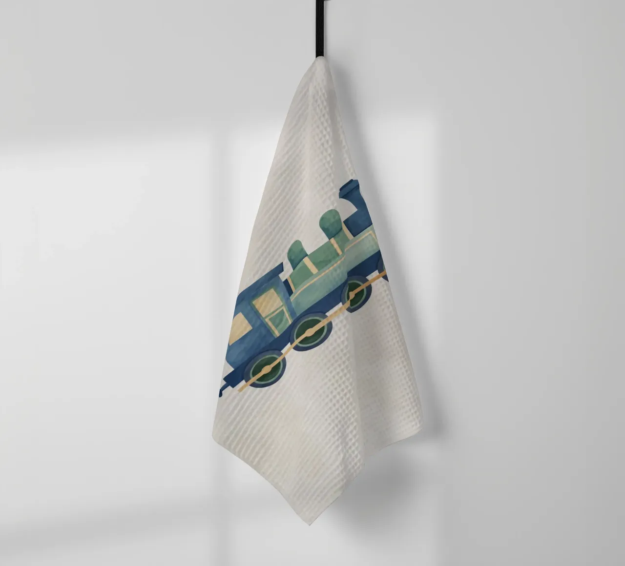 Boho Nursery 11 Locomotive tea towel by Boho Print Collection