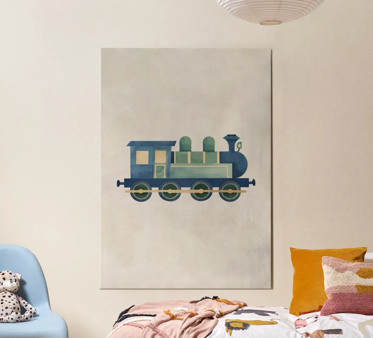 Boho Nursery 11 Locomotive poster con telaio in plastica da Boho Print Collection