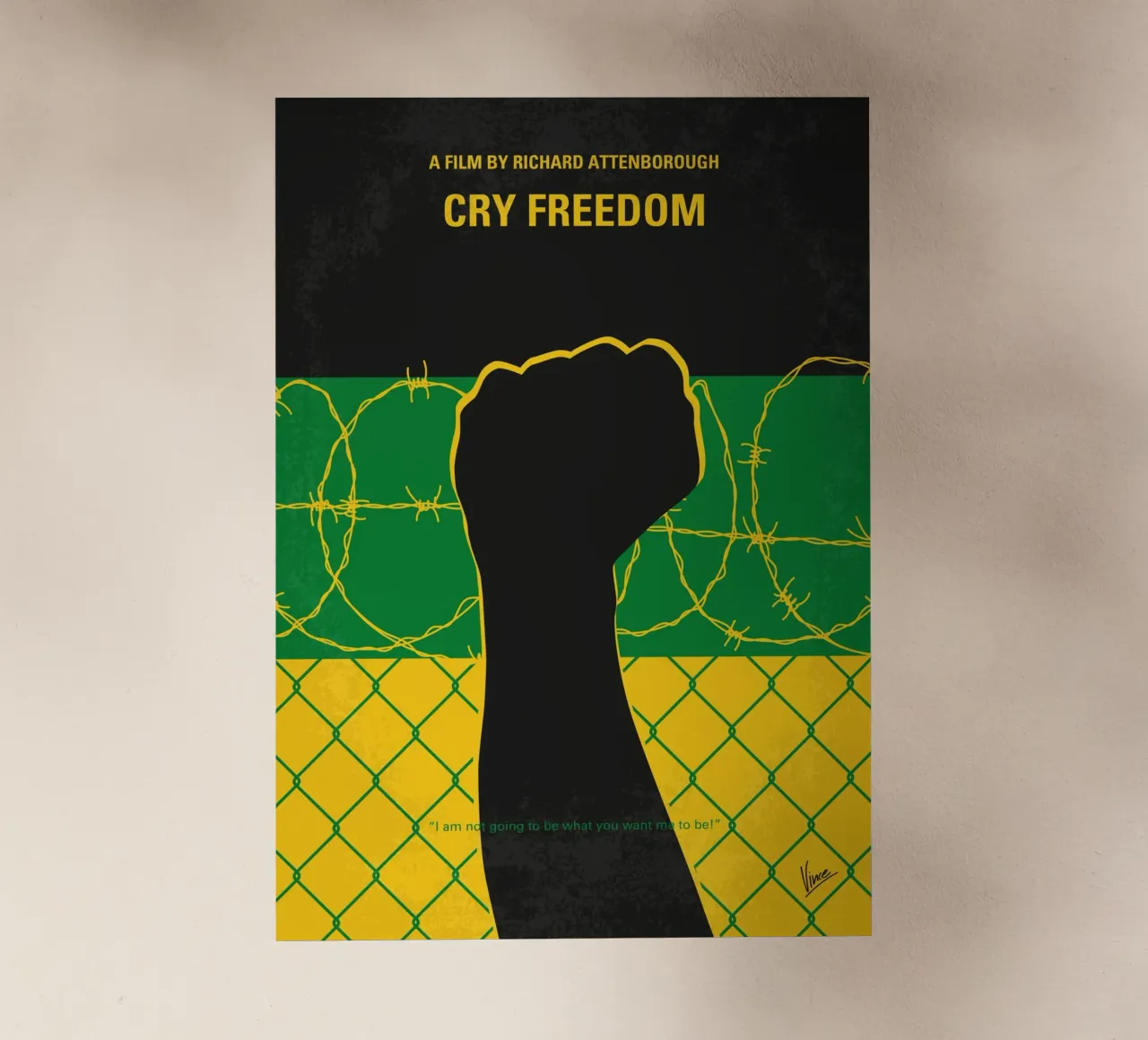 No1104 My Cry Freedom minimal movie poster pellicola backlit da Chungkong
