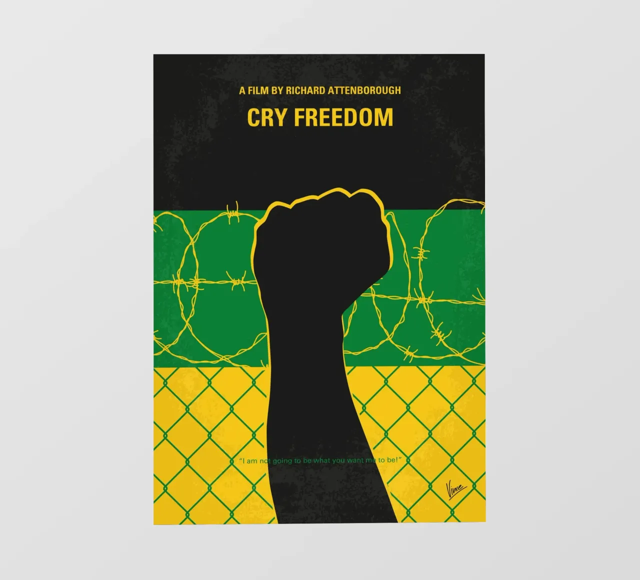 No1104 My Cry Freedom minimal movie poster pellicola backlit da Chungkong