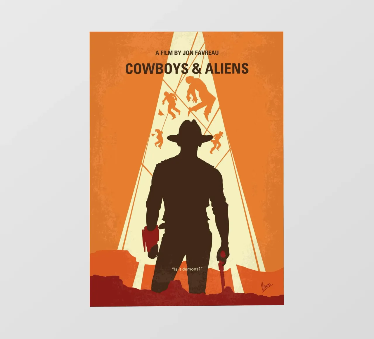 No1105 My Cowboys and Aliens minimal movie poster pellicola backlit da Chungkong