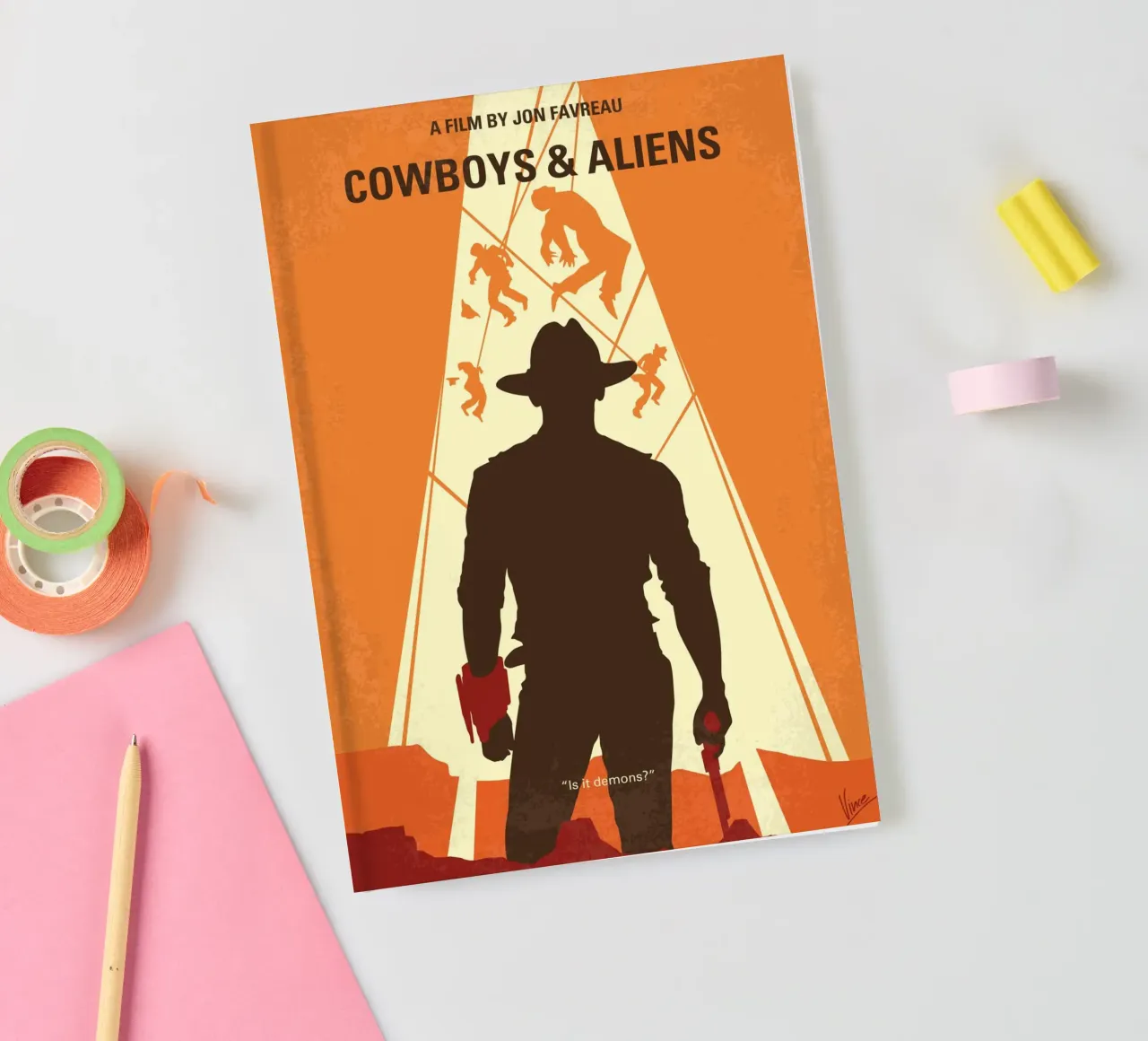 No1105 My Cowboys and Aliens minimal movie poster diario da Chungkong