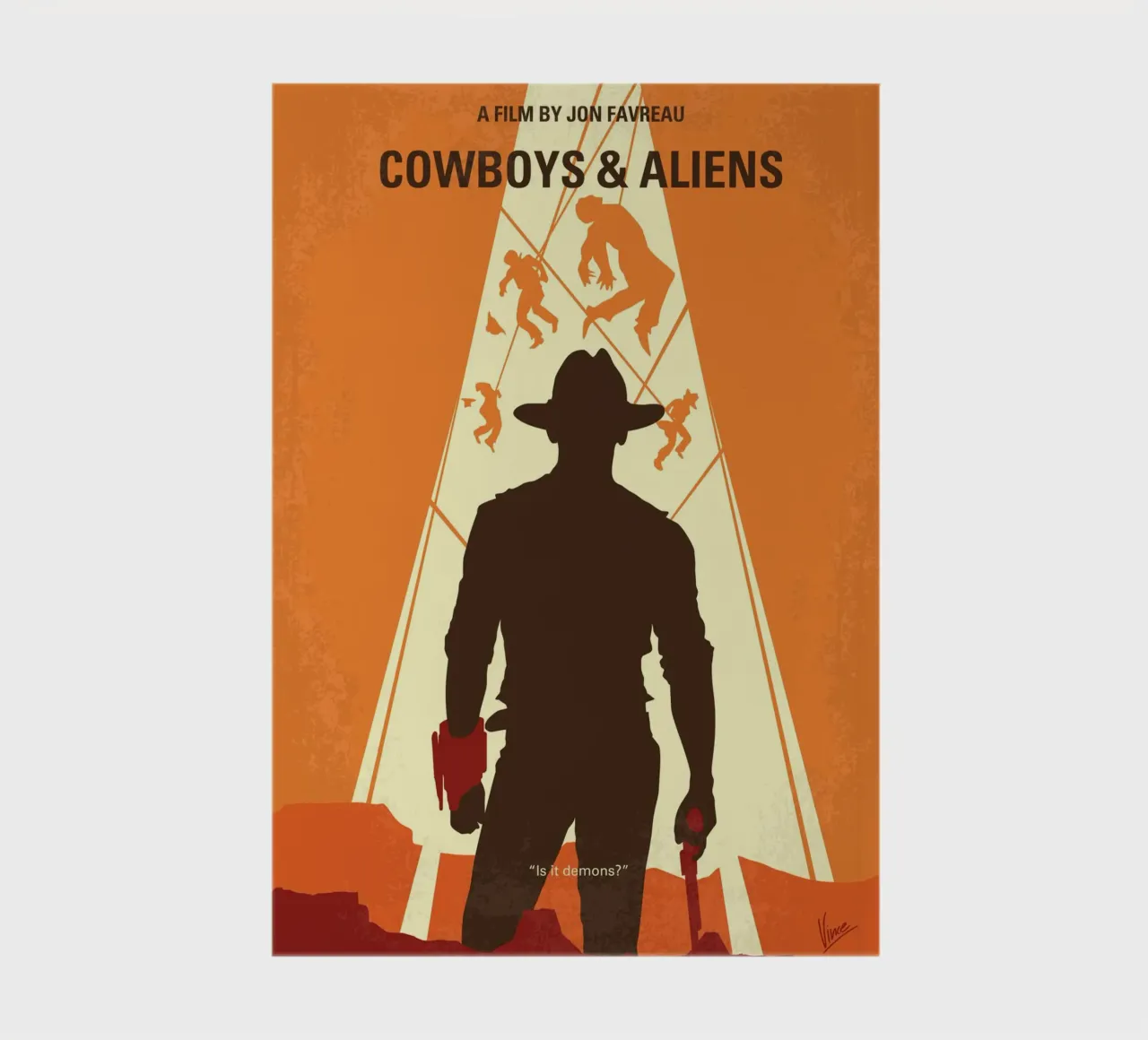 No1105 My Cowboys and Aliens minimal movie poster diario da Chungkong