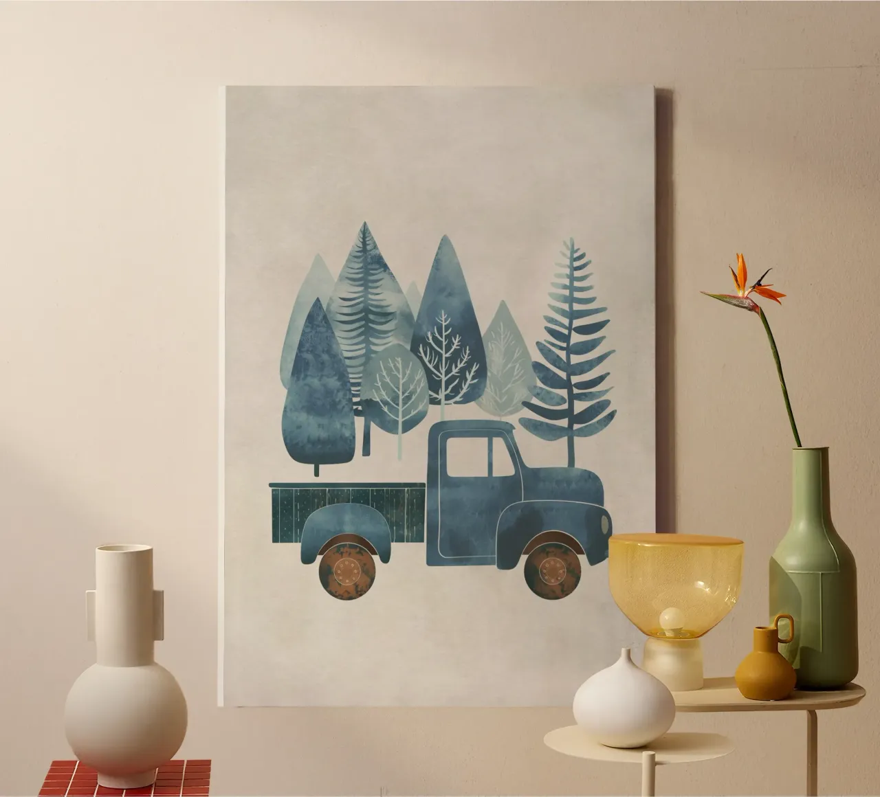 Boho Nursery 11 Truck canvas met Baklijst van Boho Print Collection