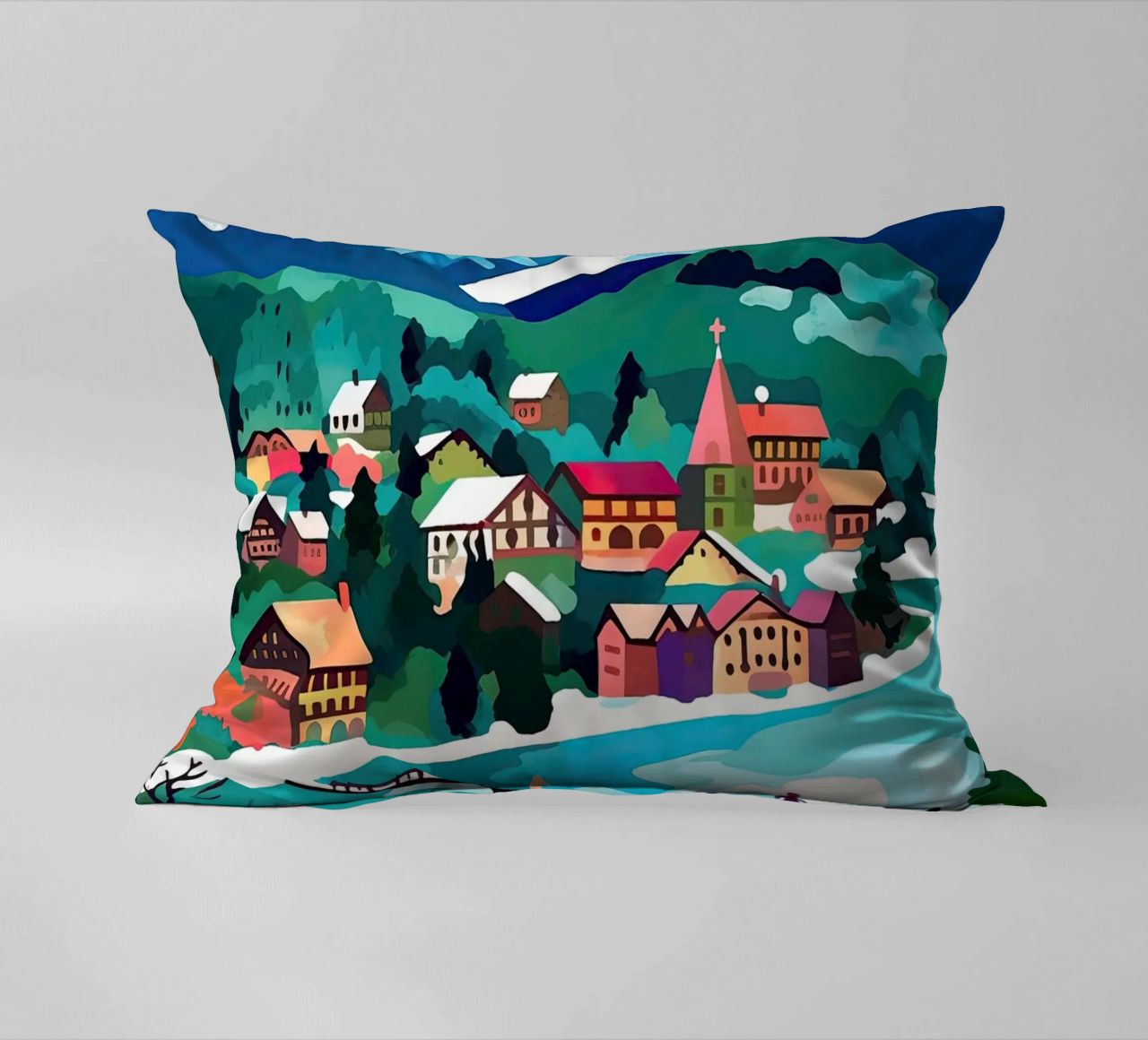 Interlaken, Schweiz, Bergsee, Reisekunst Kissen von Peaches Art Prints