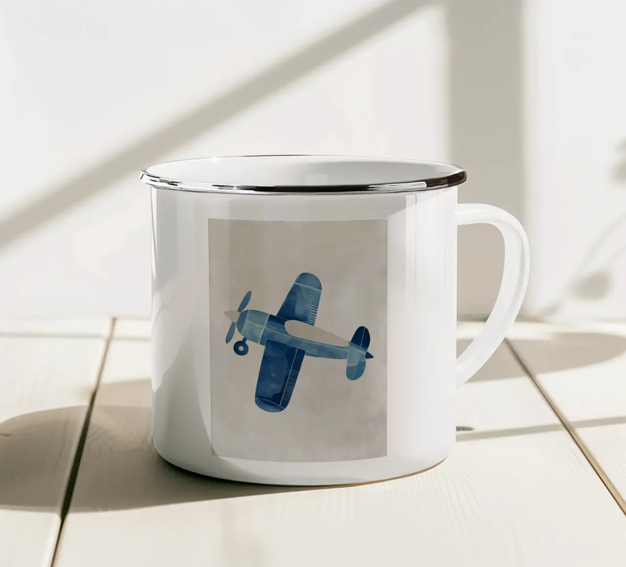 Boho Nursery 12 Plane enamel mug by Boho Print Collection