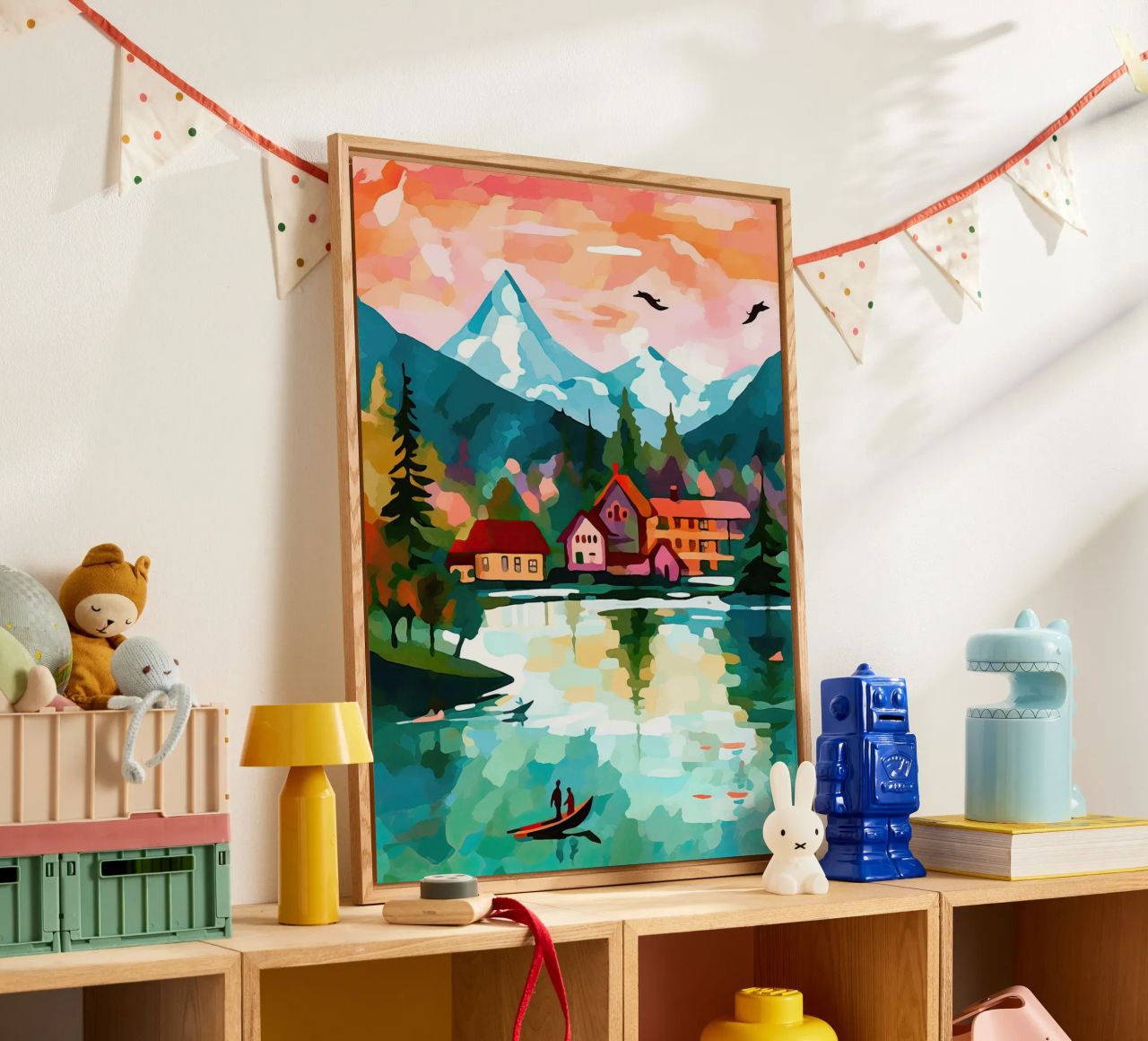 Schweiz, Interlaken, Seekabine Reisekunst Acryl-Glas von Peaches Art Prints