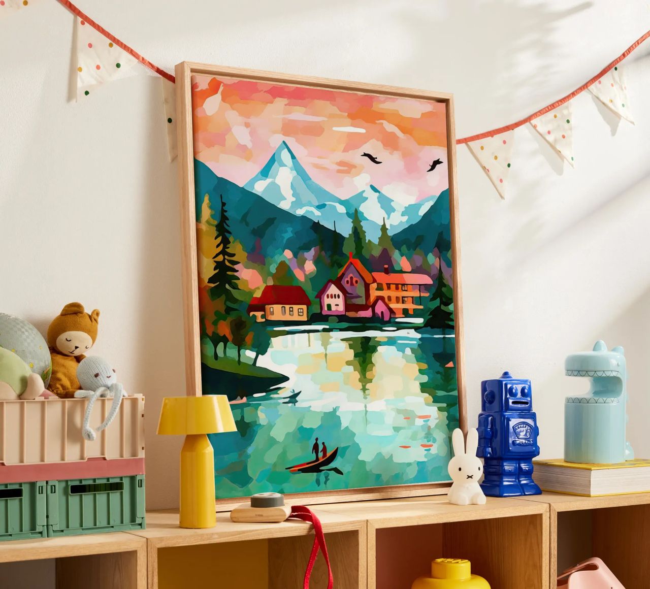 Schweiz, Interlaken, Seekabine Reisekunst Leinwand von Peaches Art Prints