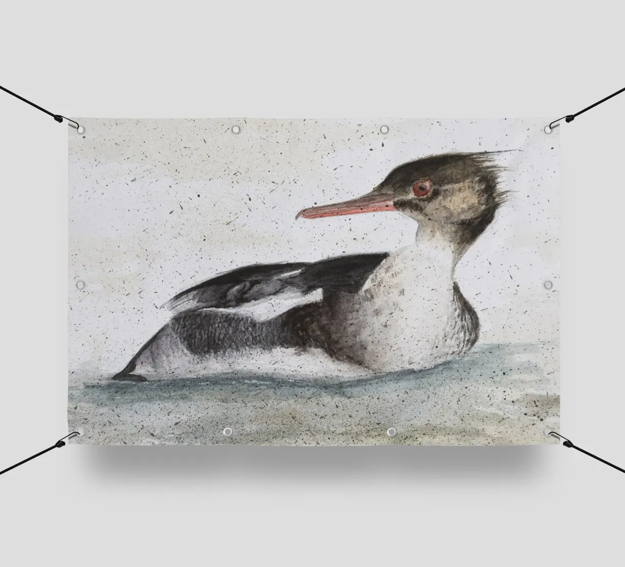 Maschio di Merganser "Mergus serrator telo in pvc da Barbara Buderath Illustrationen